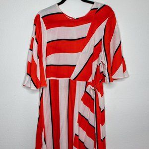 topshop diagonal stripe midi dress
